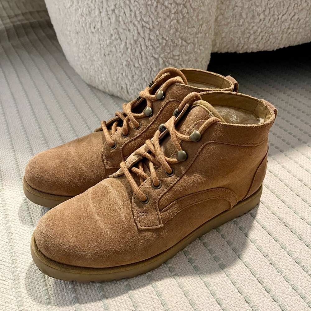 UGG Women’s Bethany Chestnut Full Shearling Lace-Up Boots